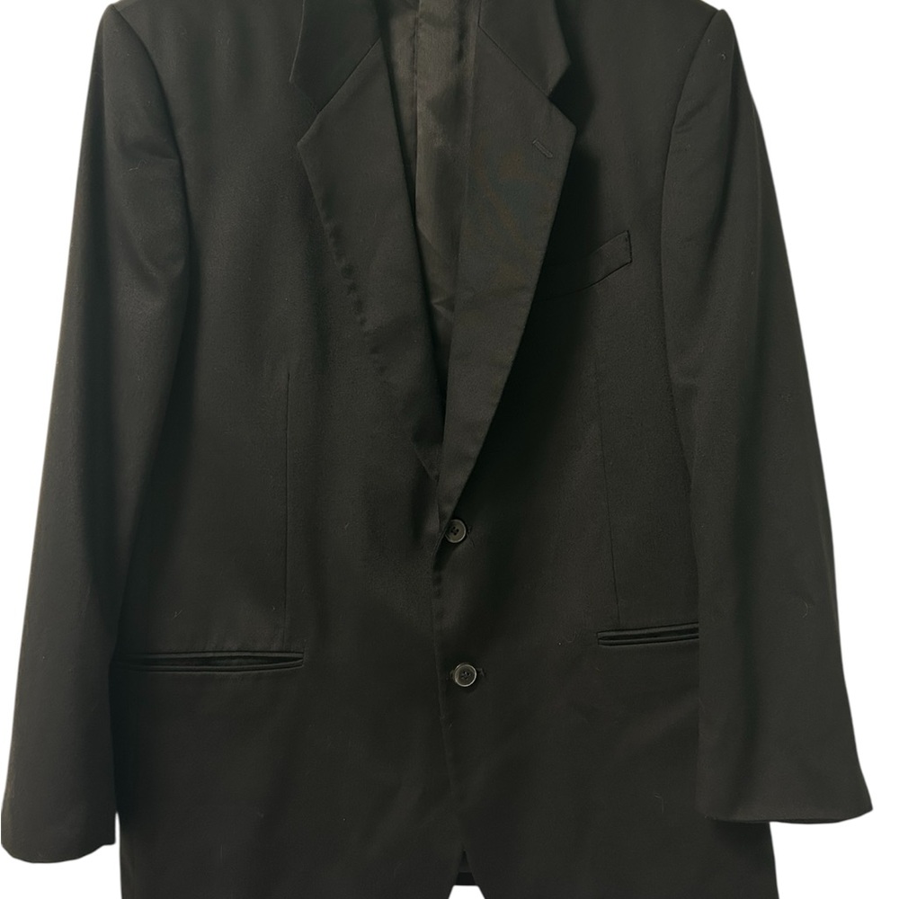 Vintage REUNION Mens Black Blazer Sport Coat Lined Size L Hong Kong